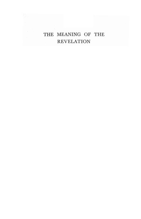 Cover image for book The Meaning of the Revelation
