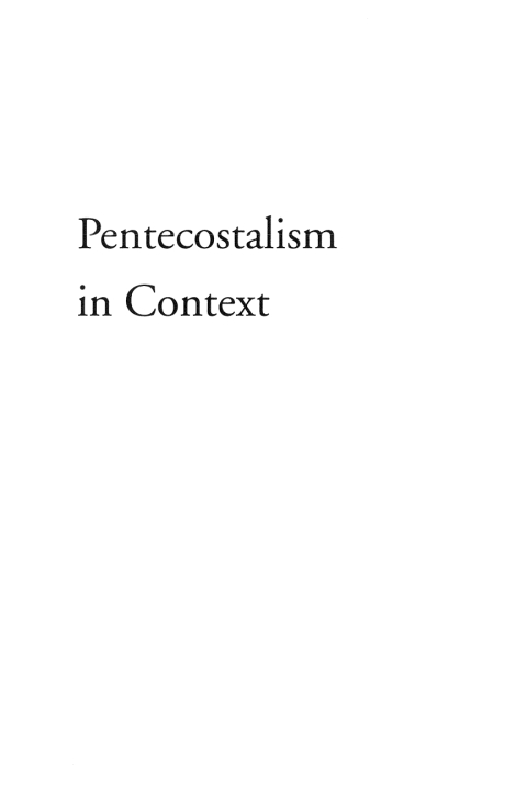 Cover image for book Pentecostalism in Context