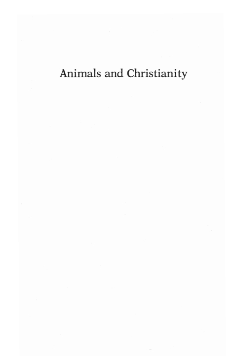 Cover image for book Animals and Christianity