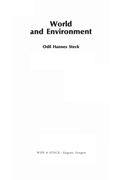 Cover image for book World and Environment