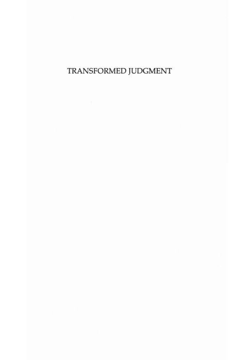 Cover image for book Transformed Judgment