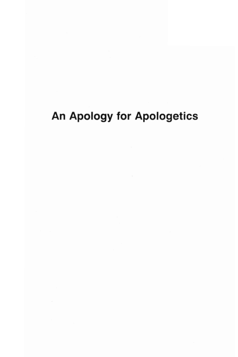 Cover image for book An Apology for Apologetics