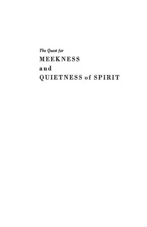Cover image for book The Quest for Meekness and Quietness of Spirit