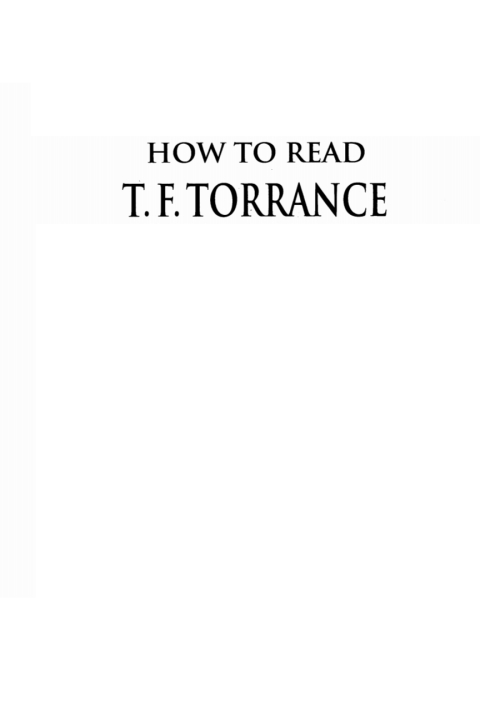 Cover image for book How To Read T. F. Torrance