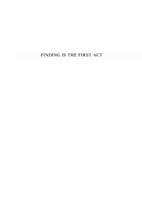 Cover image for book Finding Is the First Act