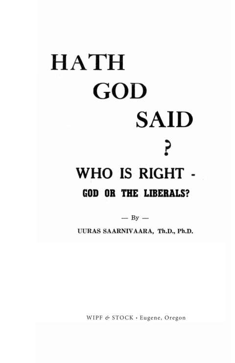 Cover image for book Hath God Said?