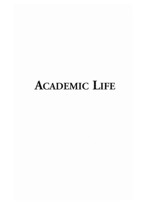Cover image for book Academic Life