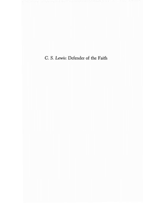 Cover image for book C. S. Lewis: Defender of the Faith