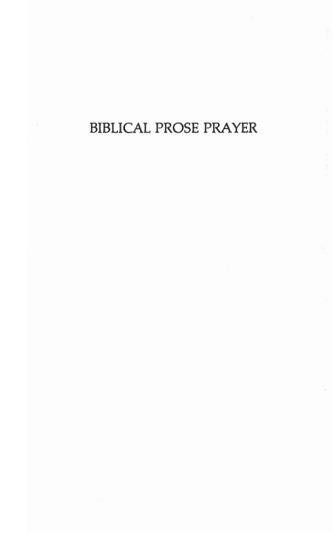 Cover image for book Biblical Prose Prayer