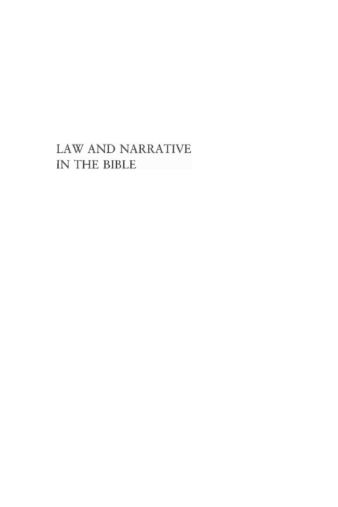 Cover image for book Law and Narrative in the Bible