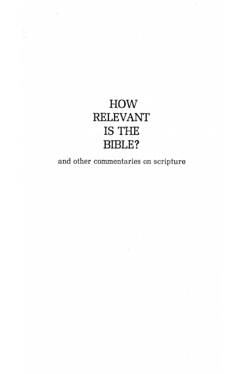 Cover image for book How Relevant is the Bible?
