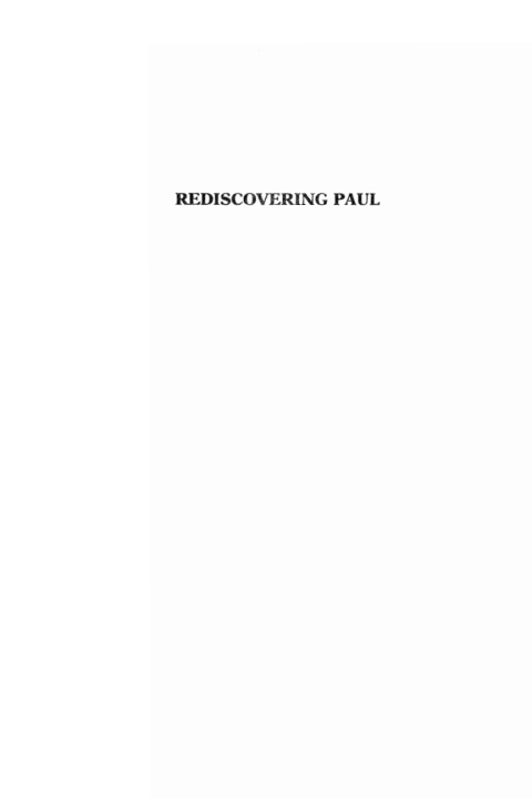 Cover image for book Rediscovering Paul