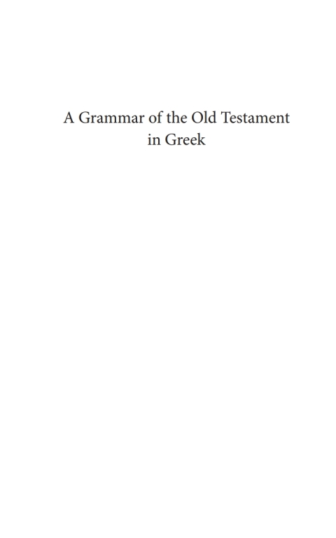 Cover image for book A Grammar of the Old Testament in Greek