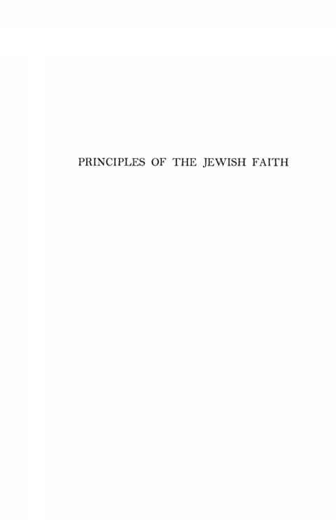 Cover image for book Principles of the Jewish Faith