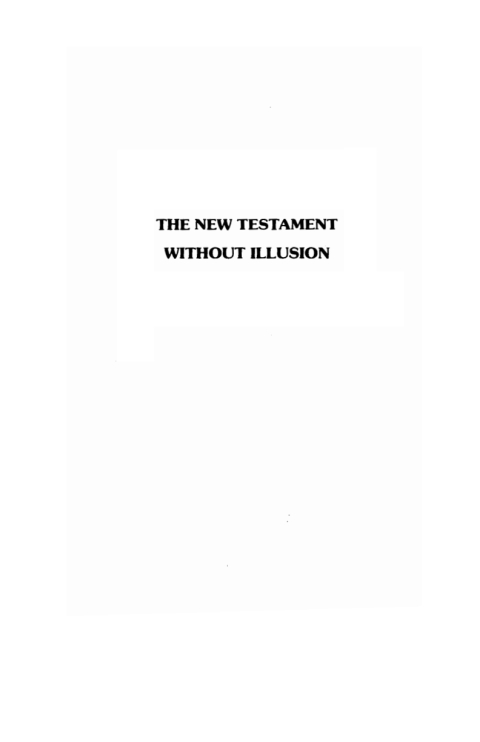 Cover image for book The New Testament Without Illusion