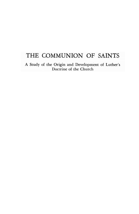 Cover image for book The Communion of Saints