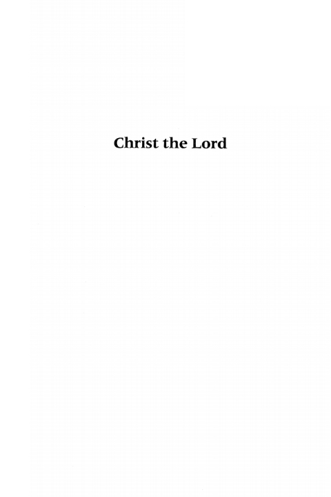 Cover image for book Christ the Lord
