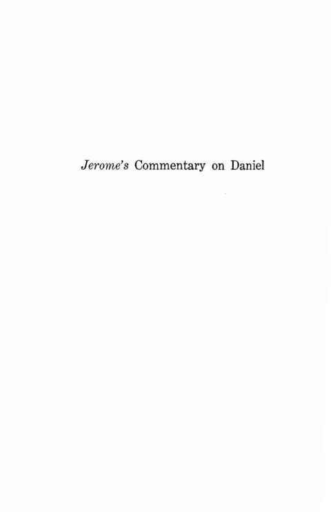 Cover image for book Jerome's Commentary on Daniel