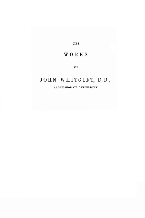Cover image for book The Works of John Whitgift
