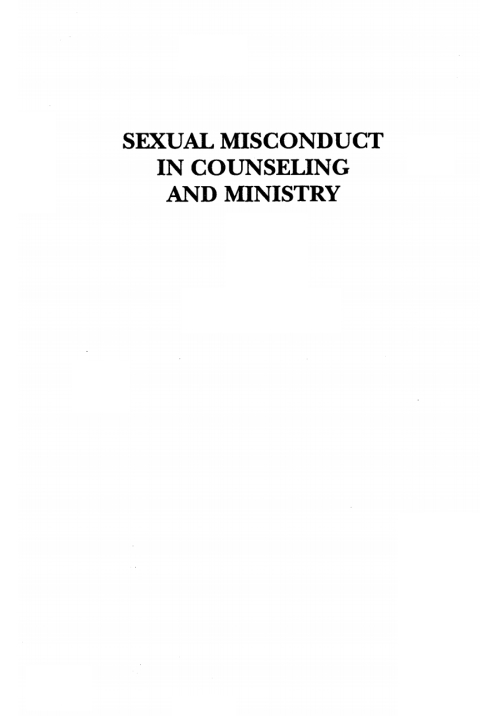 Cover image for book Sexual Misconduct in Counseling and Ministry