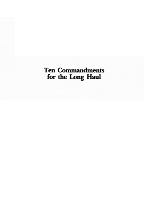 Cover image for book Ten Commandments for the Long Haul