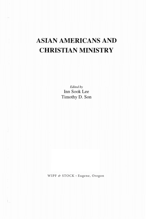 Cover image for book Asian Americans and Christian Ministry