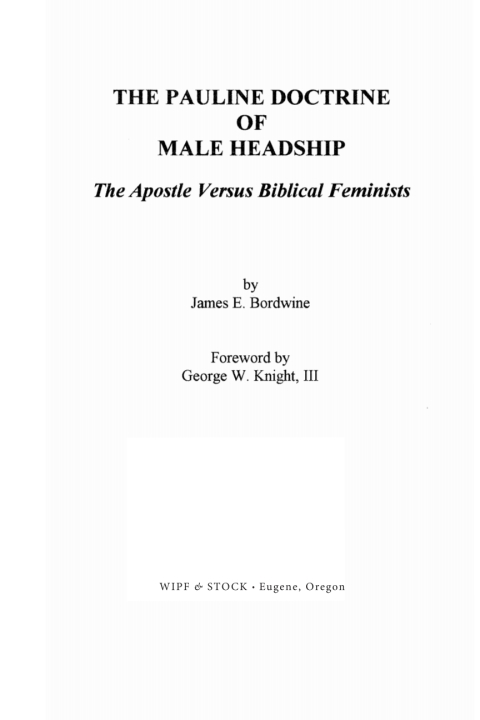Cover image for book The Pauline Doctrine of Male Headship
