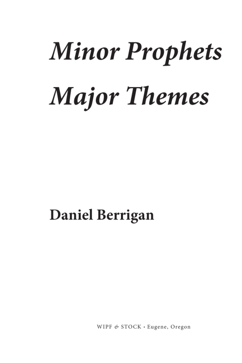 Cover image for book Minor Prophets, Major Themes