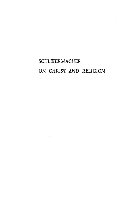 Cover image for book Schleiermacher on Christ and Religion