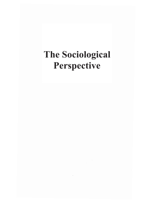 Cover image for book The Sociological Perspective