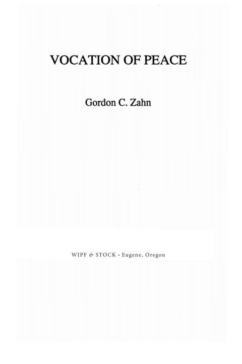 Cover image for book Vocation of Peace