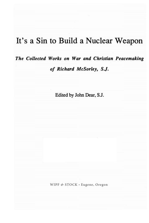 Cover image for book It's a Sin to Build a Nuclear Weapon