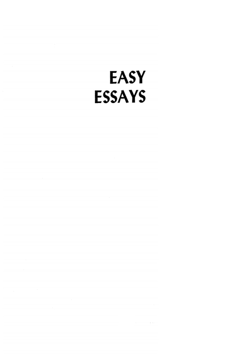Cover image for book Easy Essays