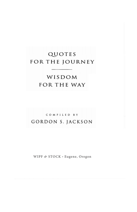 Cover image for book Quotes for the Journey, Wisdom for the Way
