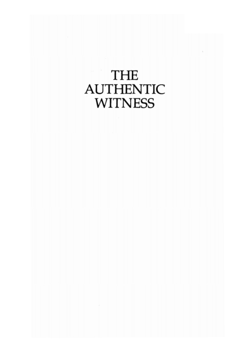 Cover image for book The Authentic Witness