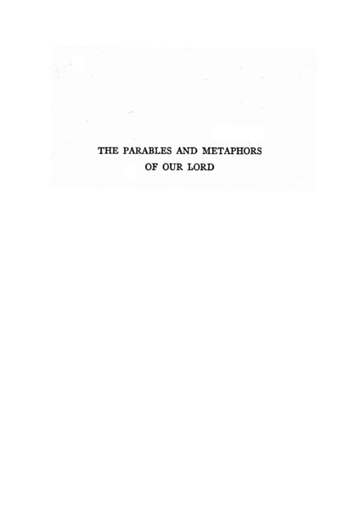 Cover image for book The Parables and Metaphors of Our Lord