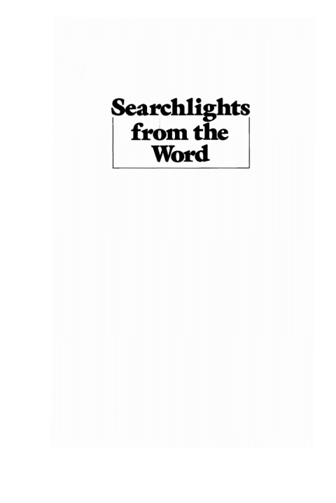 Cover image for book Searchlights from the Word