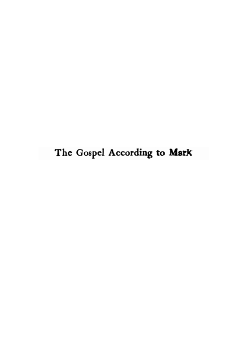 Cover image for book The Gospel According to Mark