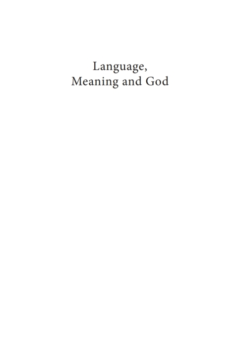 Cover image for book Language, Meaning, and God