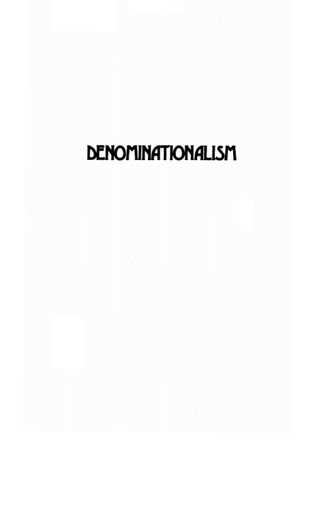 Cover image for book Denominationalism