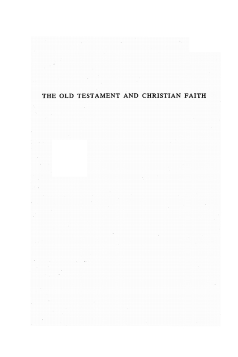 Cover image for book The Old Testament and Christian Faith