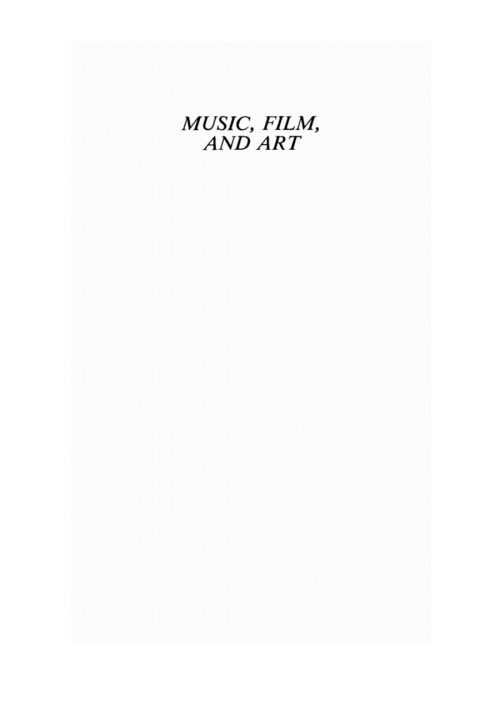 Cover image for book Music, Film, and Art