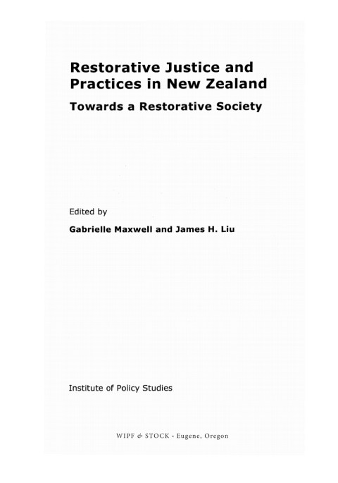 Cover image for book Restorative Justice and Practices in New Zealand