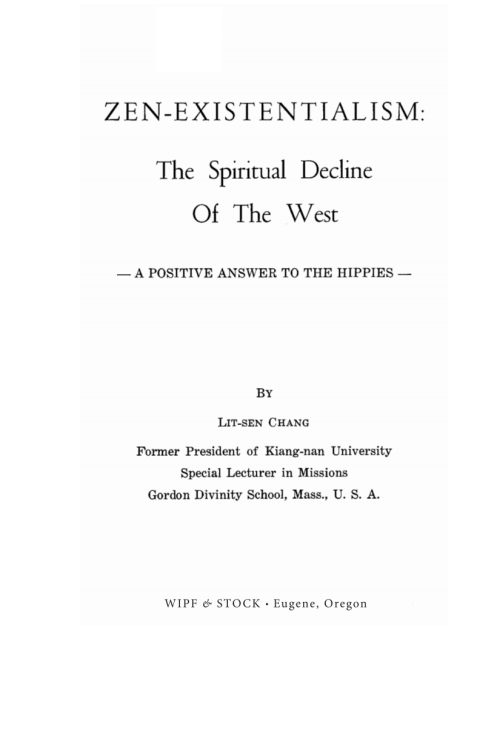 Cover image for book Zen-Existentialism