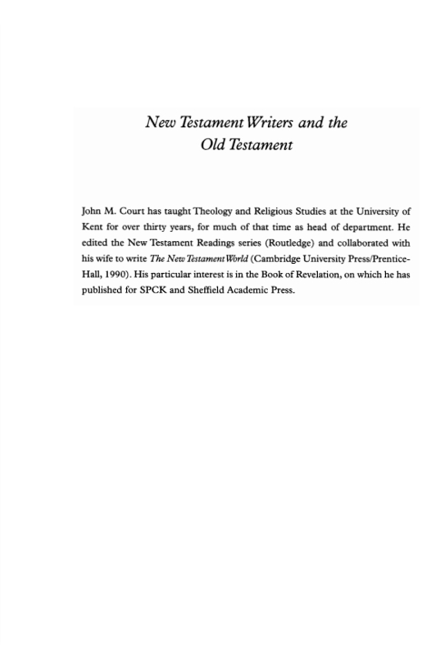 Cover image for book New Testament Writers and the Old Testament