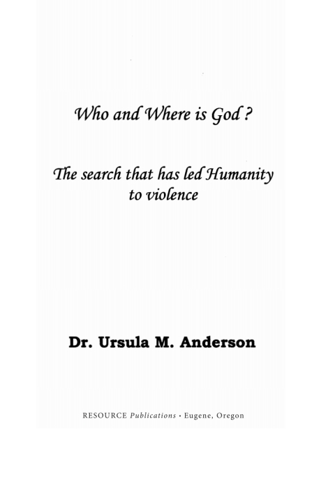 Cover image for book Who and Where Is God?