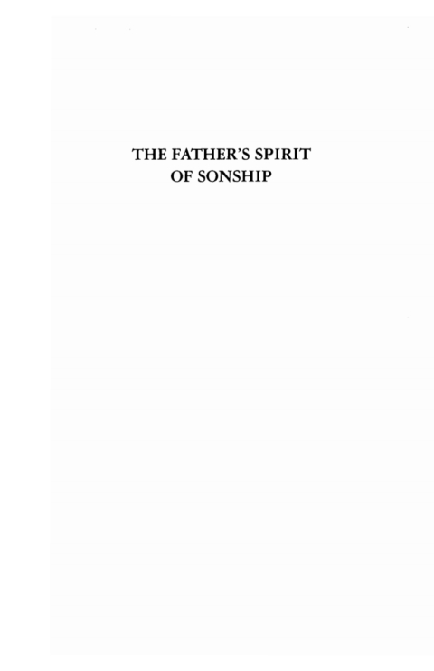 Cover image for book The Father's Spirit of Sonship