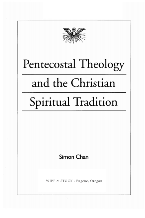 Cover image for book Pentecostal Theology and the Christian Spiritual Tradition