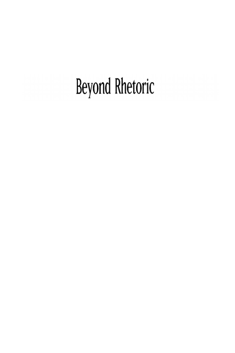 Cover image for book Beyond Rhetoric