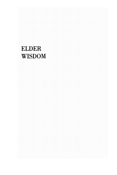 Cover image for book Elder Wisdom